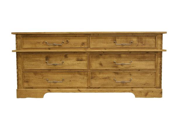 Rustic Alder 6 Drawer 82" Dresser