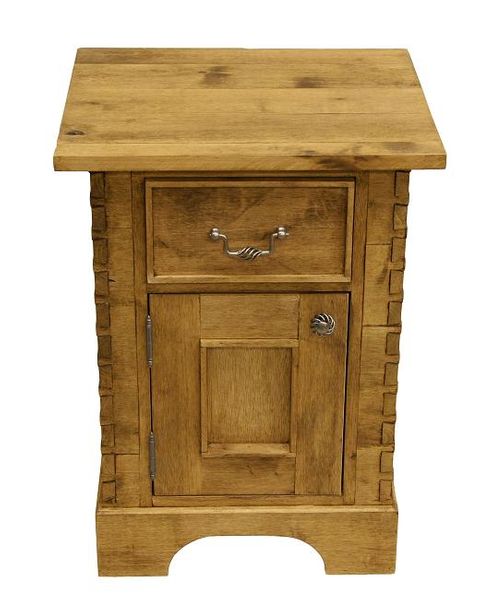 Rustic Alder Drawer / Door Side Table