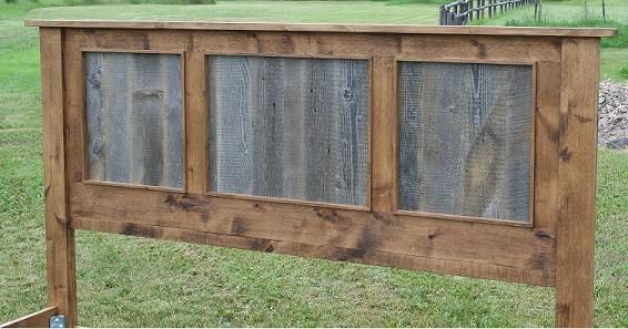 Rustic Barnwood/Alder Panel Bed