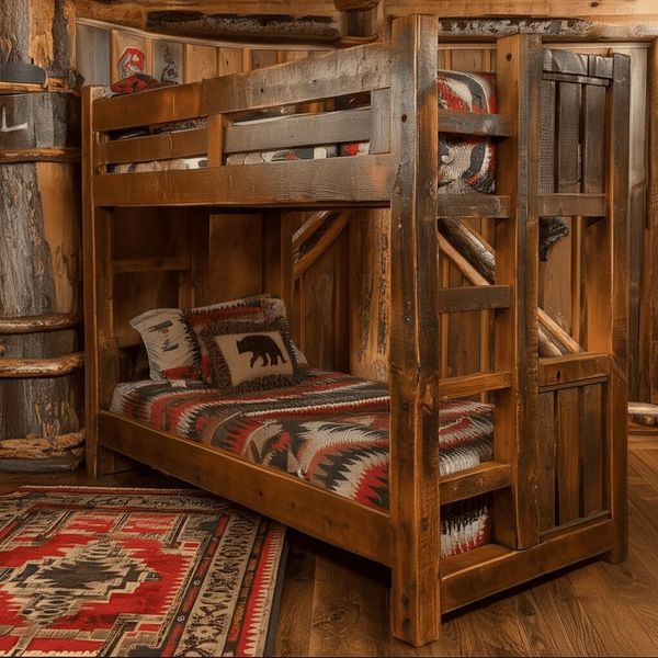 Sawmill Rough Sawn Twin over Twin Bunk Bed