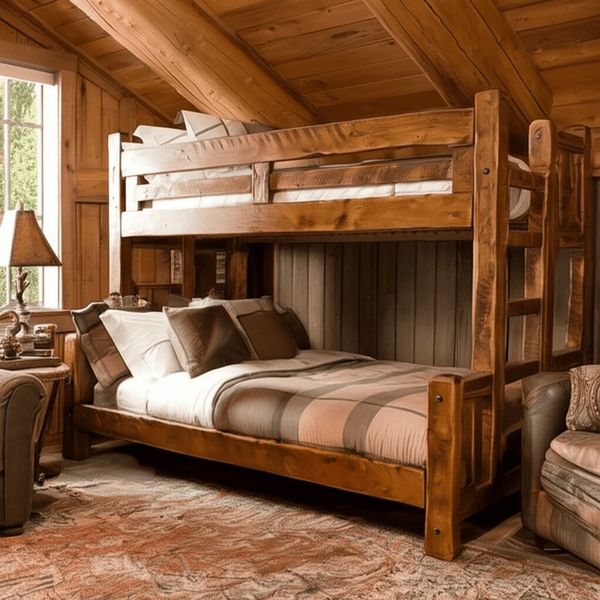 Sawmill Rough Sawn Twin over Full Bunk Bed