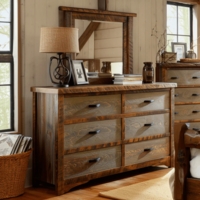 Sawmill Rough Sawn 6 Drawer Dresser