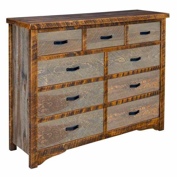Sawmill Rough Sawn 9 Drawer Dresser