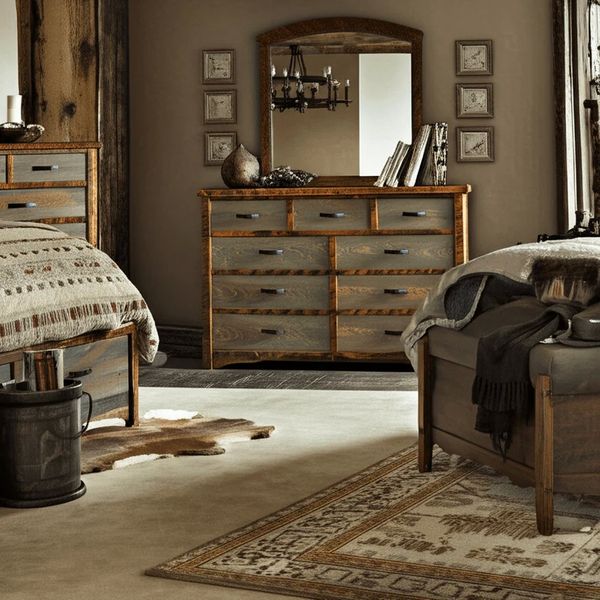 Sawmill Rough Sawn 9 Drawer Dresser