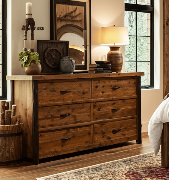 Sawmill Hickory 6 Drawer Dresser