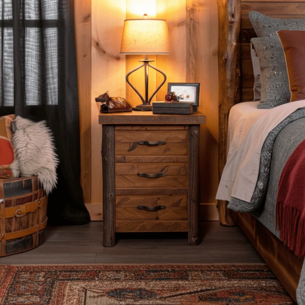 Sawmill Hickory 3 Drawer Nightstand