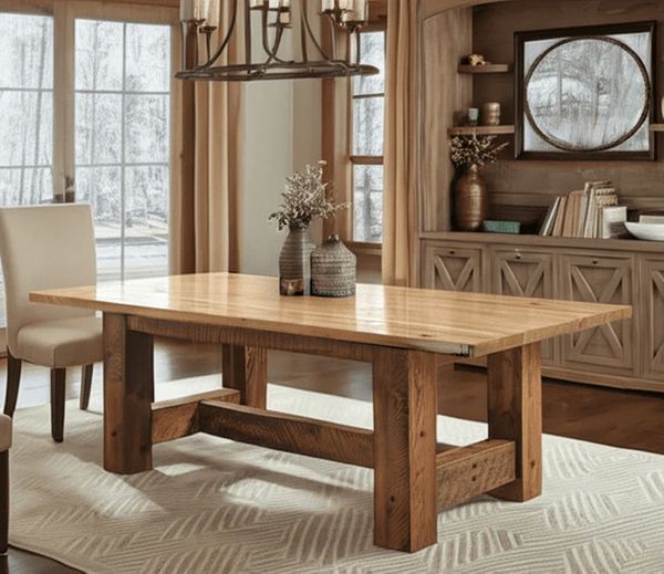 Sawmill Solid Pine Top Dining Table