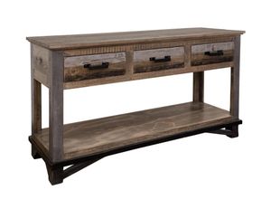 Loft Brown 3 Drawer Sofa Table