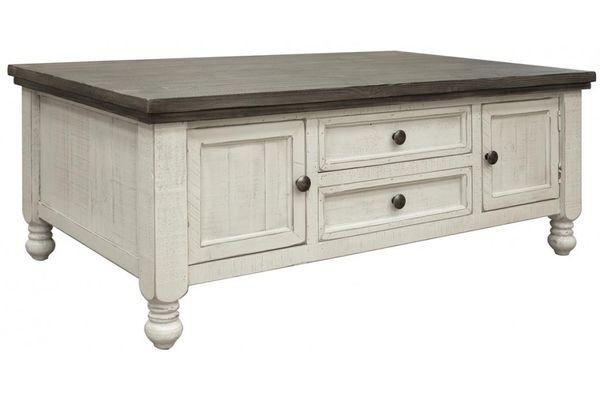 Stone 2-Door, 2-Drawer Cocktail Table