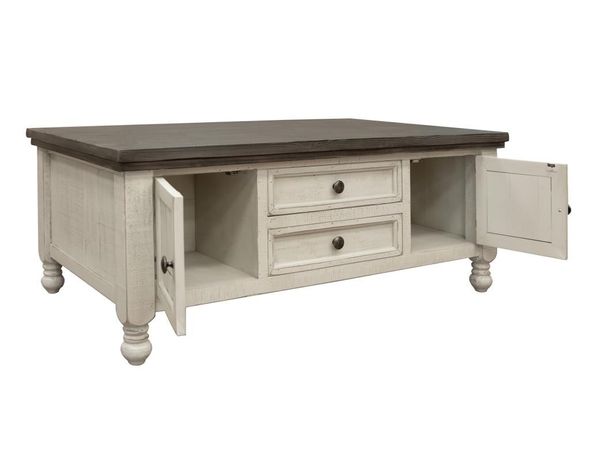 Stone 2-Door, 2-Drawer Cocktail Table