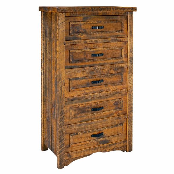 Timber Haven Barnwood 5 Drawer Chest