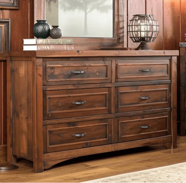 Timber Haven Barnwood 6 Drawer Dresser
