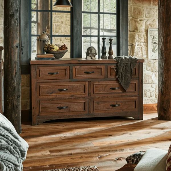Timber Haven Barnwood 7 Drawer Dresser