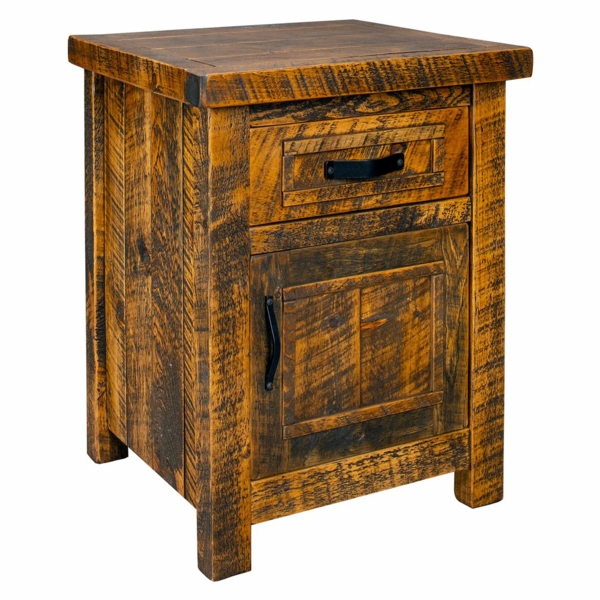 Timber Haven Barnwood 1 Drawer 1 Door Nightstand