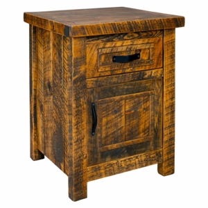 Timber Haven Barnwood 1 Drawer 1 Door Nightstand