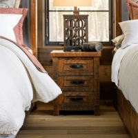 Timber Haven Barnwood 3 Drawer Nightstand