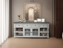 Stone 4 Drawer 2 Glass Doors 80" TV Stand