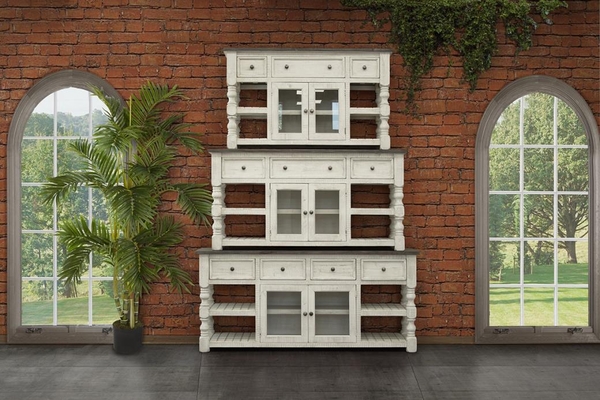 Stone 4 Drawer 2 Glass Doors 80" TV Stand