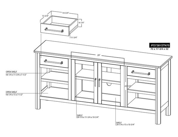 Olimpia 2 Drawer 2 Door TV Stand