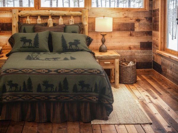 Wooded River Moose I Bed Set