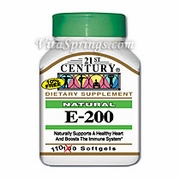 21st Century HealthCare, Vitamin E 200 IU D-Alpha Natural, 110 Softgels 21st Century HealthCare, Vitamin E 200 IU D-Alpha Natural, 110 Softgels