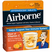 Airborne, Airborne Effervescent Tablets - Zesty Orange, 10 Tablets