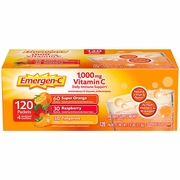 Alacer/Emergen C, Emergen-C Vitamin C 1000 mg Daily Immune Support Variety Pack Drink Mix, 120 Packets