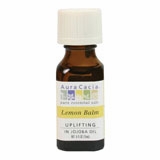 Aura Cacia, Lemon Balm Essential Oil Blended with Jojoba Oil, 0.5 oz