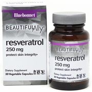 Bluebonnet Nutrition, Beautiful Ally Resveratrol 250 mg, 30 Vegetable Capsules