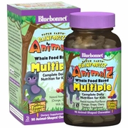Bluebonnet Nutrition, Super Earth Rain Forest Animalz Whole Food Based Multiple for Kids, Natural Grape Flavor, 90 Chewable Tablets