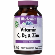 Bluebonnet Nutrition, Vitamin C, D3 & Zinc, Value Size, 100 Vegetable Capsules