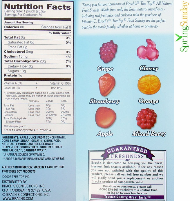 Brach's, TreeTop All Natural Fruit Snacks, 80 Packs (2.04 kg