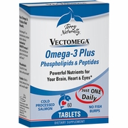 EuroPharma, Terry Naturally, Vectomega, Omega-3 Plus Phospholipids & Peptides, 60 Tablets