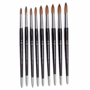 Fuji Nail Brush, Finest Kolinsky Nail Brush (Long Wood Handle) Round Style # 16, 1 pc