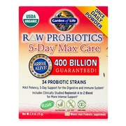 Garden of Life, RAW Probiotics 5-Day Max Care 400 Billion CFU Powder, 2.4 oz x 3 Packs