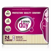 Genial Day, Eco Certified Cotton Menstrual Liners with Anion Strip, 24 ct