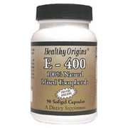 Healthy Origins, Natural Vitamin E-400IU, Mixed Tocopherols, 90 SoftGels
