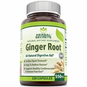 Herbal Secrets by Amazing Nutrition, Ginger Root 550 mg, 120 Capsules