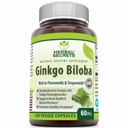 Herbal Secrets by Amazing Nutrition, Ginkgo Biloba 60 mg, 120 Veggie Capsules