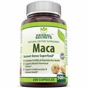 Herbal Secrets by Amazing Nutrition, Maca 500 mg, 250 Veggie Capsules