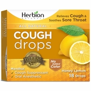 Herbion, All Natural Cough Drops - Honey Lemon, 18 Drops