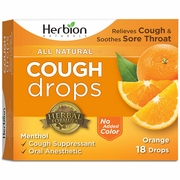 Herbion, All Natural Cough Drops - Orange, 18 Drops