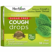 Herbion, Sugar Free Cough Drops - Mint, 18 Lozenges