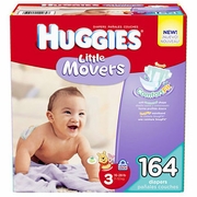 Huggies, Little Movers Diapers, Size 3 (16-28 lb), 164 ct