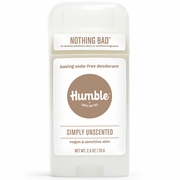 Humble Brands, Baking Soda-Free Deodorant for Vegan & Sensitive Skin, Simply Unscented, 2.5 oz