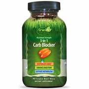 Irwin Naturals, Maximum Strength 3-In-1 Carb Blocker, 75 Liquid Soft-Gels