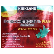 Kirkland Signature, Maximum Strength Hydrocortisone 1% Plus Anti-Itch Cream, 2 oz x 4 Tubes