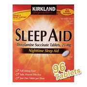 Kirkland Signature, Sleep Aid, Doxylamine Succinate Tabs 25 mg, 96 Tablets/Bottle