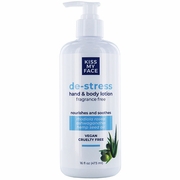 Kiss My Face, De-Stress Hand & Body Lotion - Fragrance Free, 16 oz