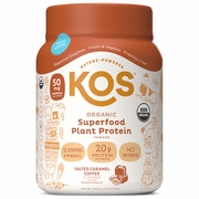 KOS, Organic Superfood Plant Protein Powder - Salted Caramel Coffee, 19.6 oz (15 Servings)
